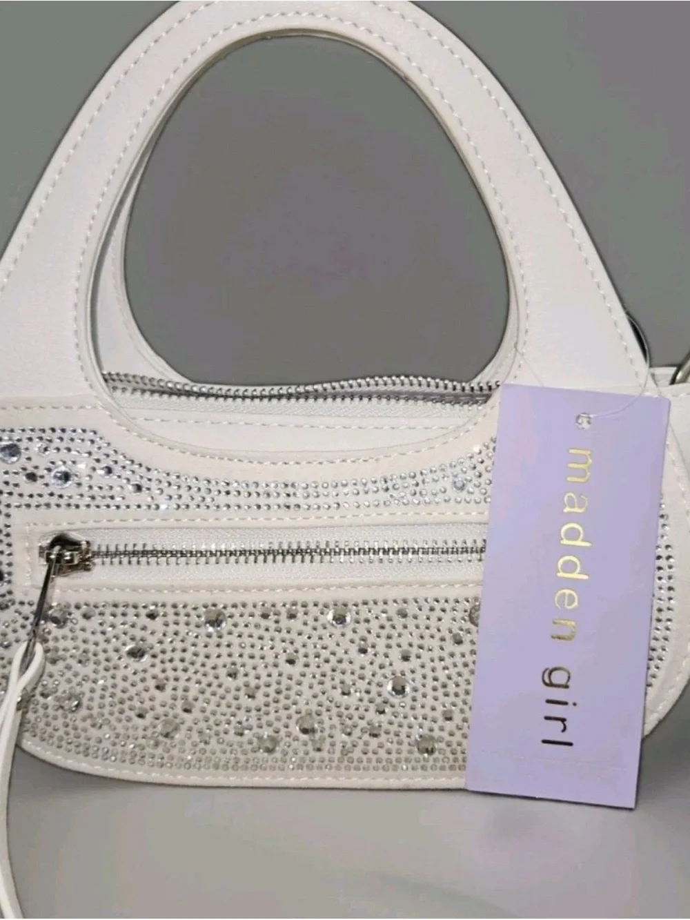Madden Girl Rhinestone Embellished Baguette bag